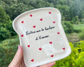 Assiette à tartine personnalisable, Assiette personnalisée, Assiette à personnaliser, Assiette petit déjeuner