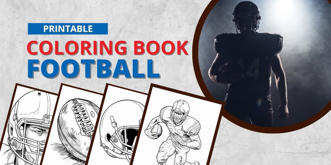 Football Coloring Book PRINTABLE PDF - Etsy