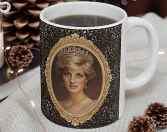 Regalo della tazza della corona reale della principessa Diana Tazza da caffè Lady Diana Tazza da tè con ritratto reale della principessa del Galles Tazza da tè della famiglia reale britannica Regalo reale per lei