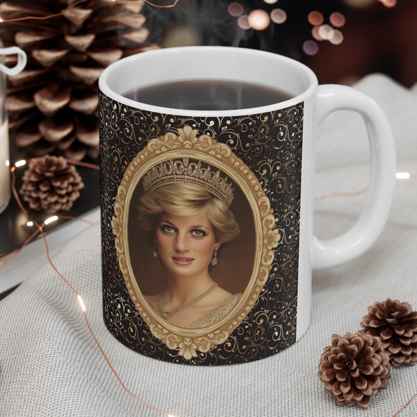 Prinzessin Diana Krone königliche Becher Geschenk Lady Diana Kaffeetasse Prinzessin von Wales königliches Porträt Teetasse britische Königsfamilie königliches Geschenk für sie
