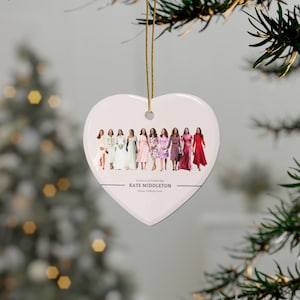 Adorno navideño de Kate Middleton, regalo para ella, adorno navideño de princesa de Gales, decoración para árbol de Navidad, decoración festiva, regalos de la familia real por menos de 20 dólares
