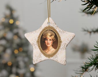 Ornamento di Natale della principessa Diana Ornamento di Natale della principessa del Galles Corona Regalo reale per lei Ritratto reale Diana la corona Decorazione della stanza Regalo