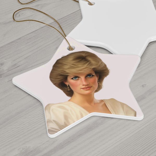 Prinses Diana kerstornament Princess of Wales vakantieornament kroon koninklijk cadeau voor haar Koninklijk portret Diana de kroon kamerdecoratiecadeau