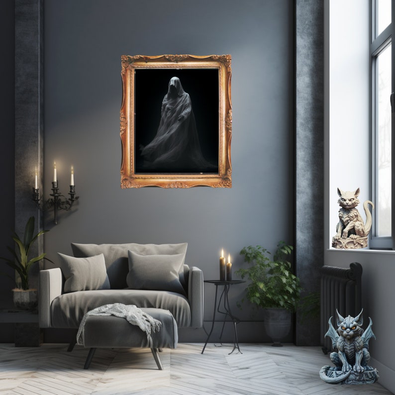 Ghost in Lace Shroud DIGITAL Art, Classic Gothic Painting, Dark ...