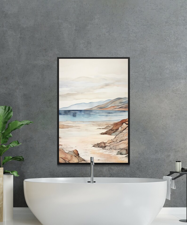 Watercolour Seaside Wall Art, Avantgarde Coastal Artwork, Abstract