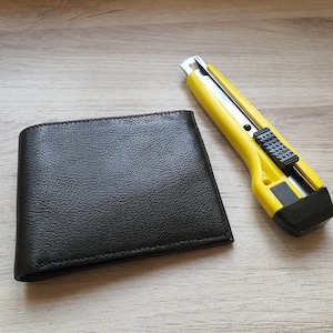 Cartera minimalista hecha a mano 100% piel de cabra real (Chevre)
