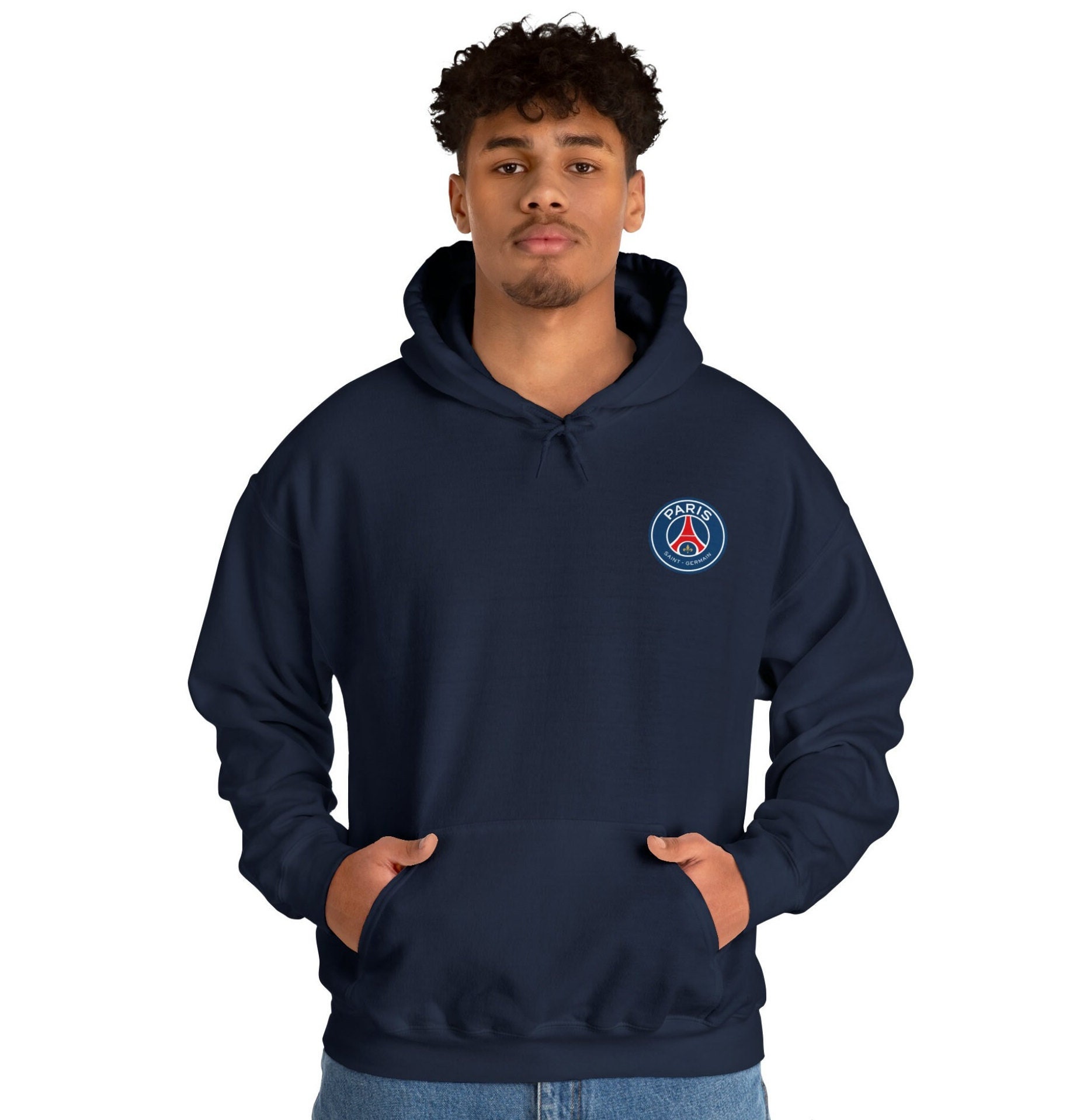 Vintage PSG Logo Embroidered Premium Sweatshirt / Retro White 