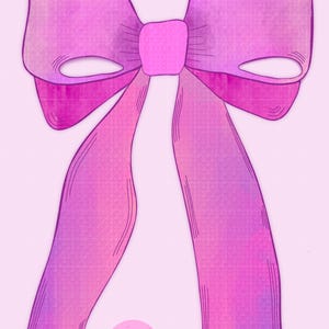 Pretty Coquette Bow Clipart – Pink Watercolor Ribbon PNG – 300 DPI High-Res Digital Download – 2 Sizes Included