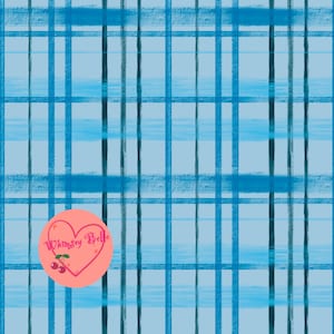 Blue Plaid Seamless Patterns – Digital Download in Large & Small Scale – Classic Watercolor Tartan for Crafts, Journals and Sublimation