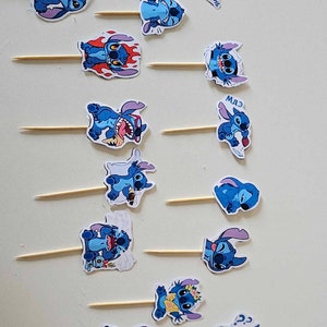 Stitch Cupcake Toppers, Lilo and Stitch, Stitch Party Cup Cake Toppers ...