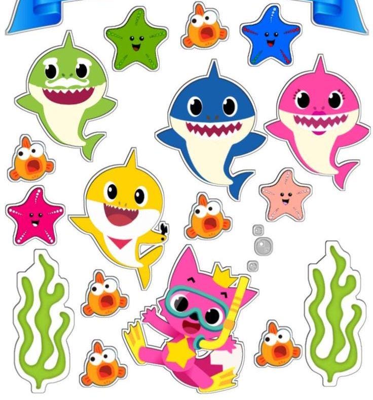 Baby Shark Cupcake Topper Baby Shark Cupcake Toppers Cupcake Toppers ...