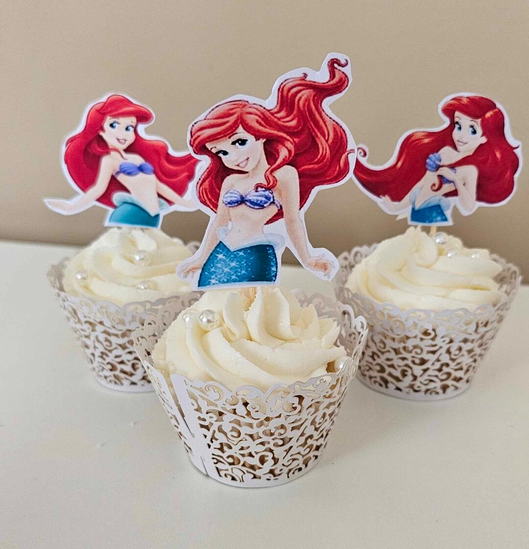 Little Mermaid Ariel Cupcake Topper, Little Mermaid Ariel Printable ...