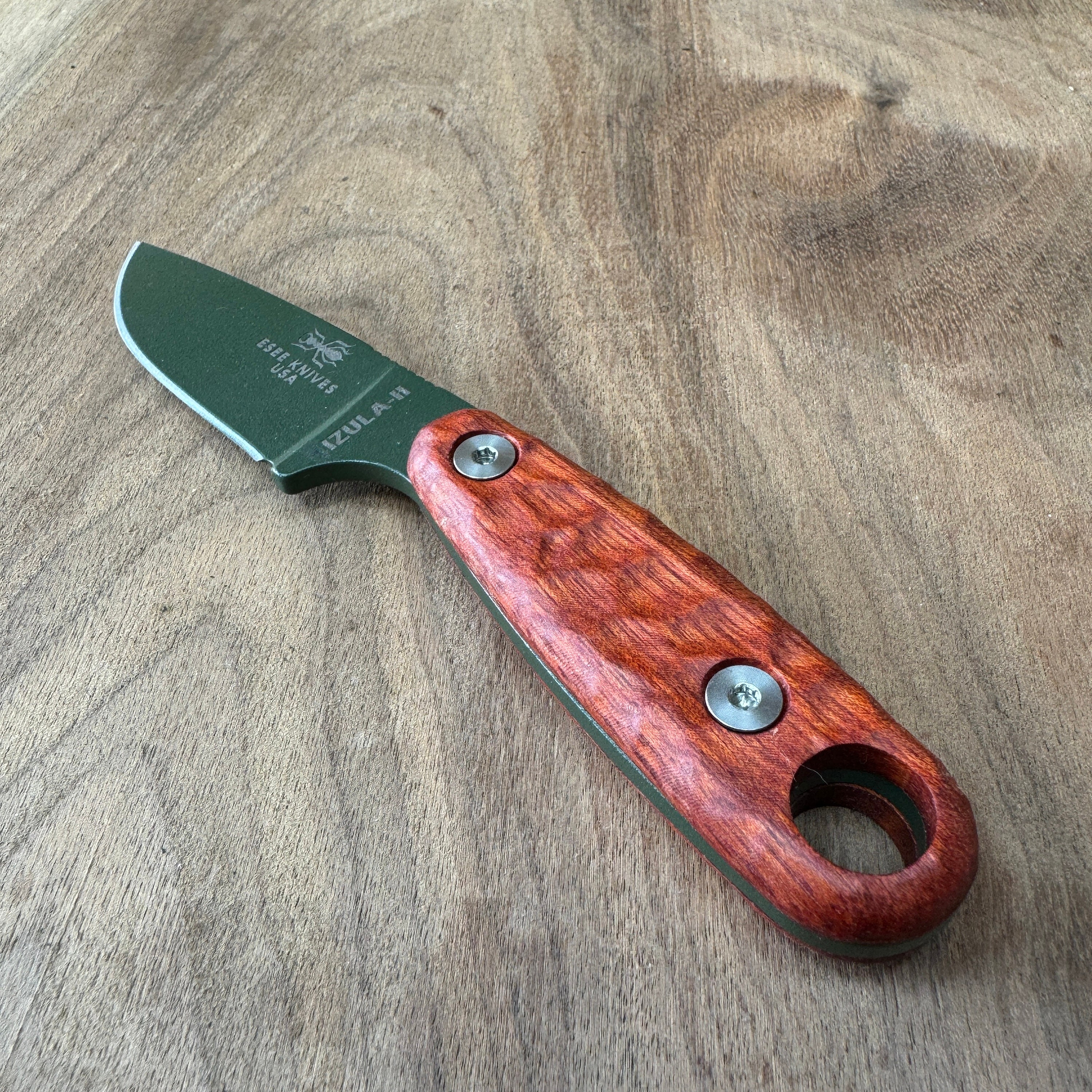 ESEE Izula II ナイフ用 Royalcurl ブラッドウッドハンドルスケール