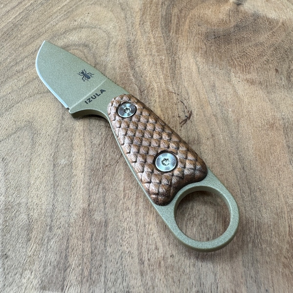 Mangos de cuchillo de escamas de dragón de nogal con escamas para ESEE Izula