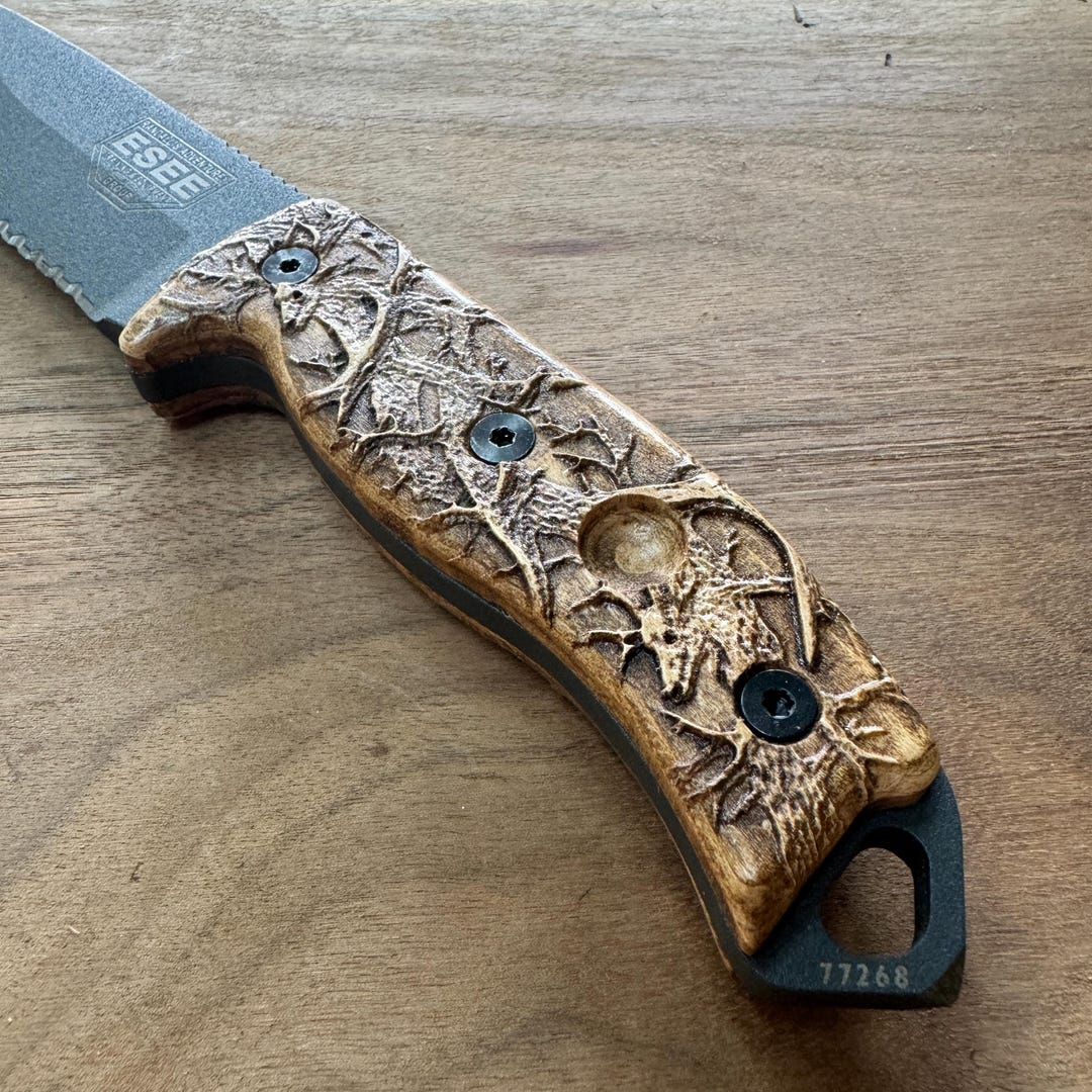 Antler Pattern Wooden Handles Scales for ESEE-5/6 and RAT-5 - Etsy