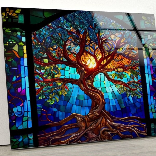 Tree of Life Stain Glass Window - Etsy