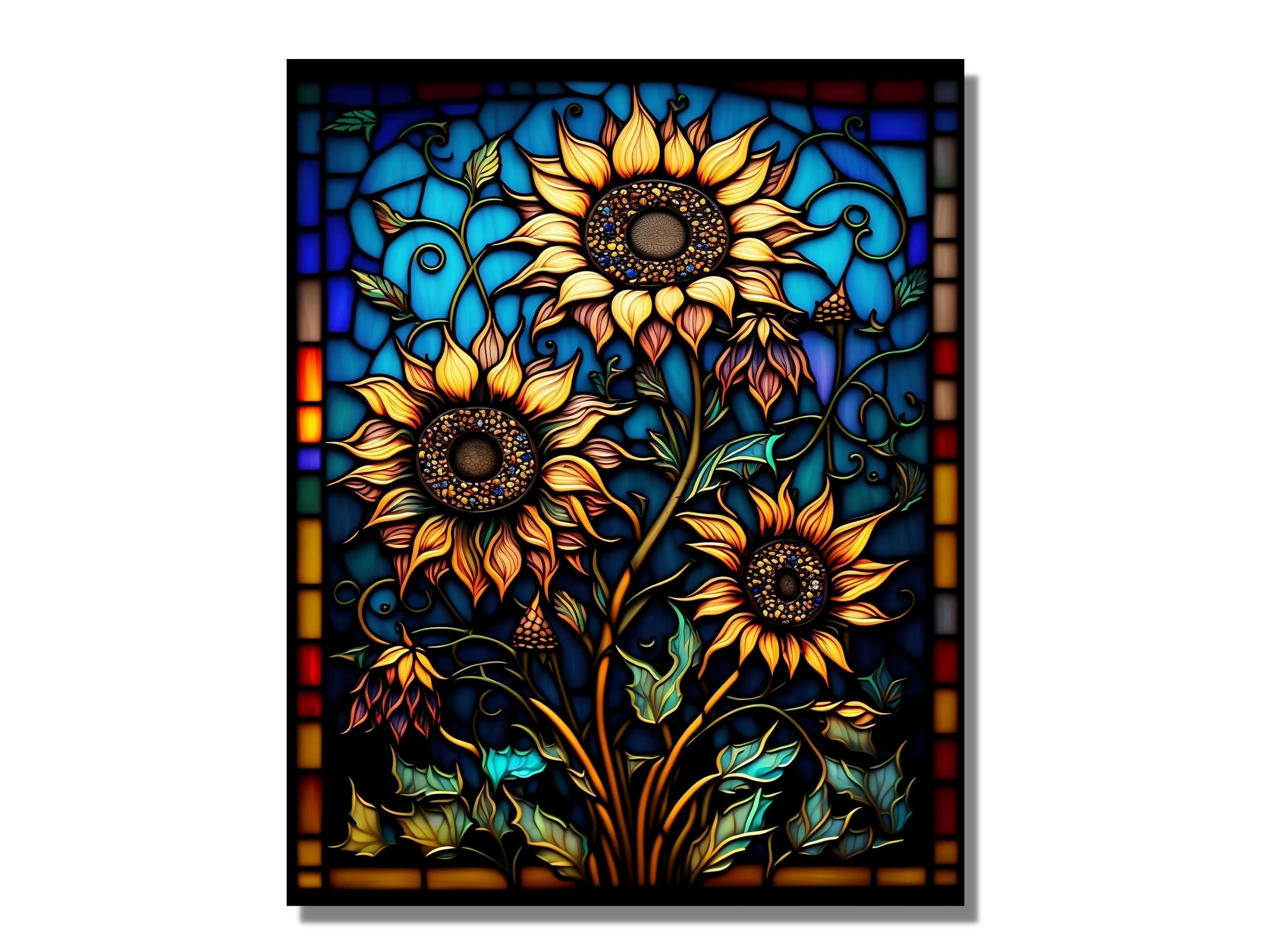 Sunflower Stained Glass Wall Painting Window Wall Hangings