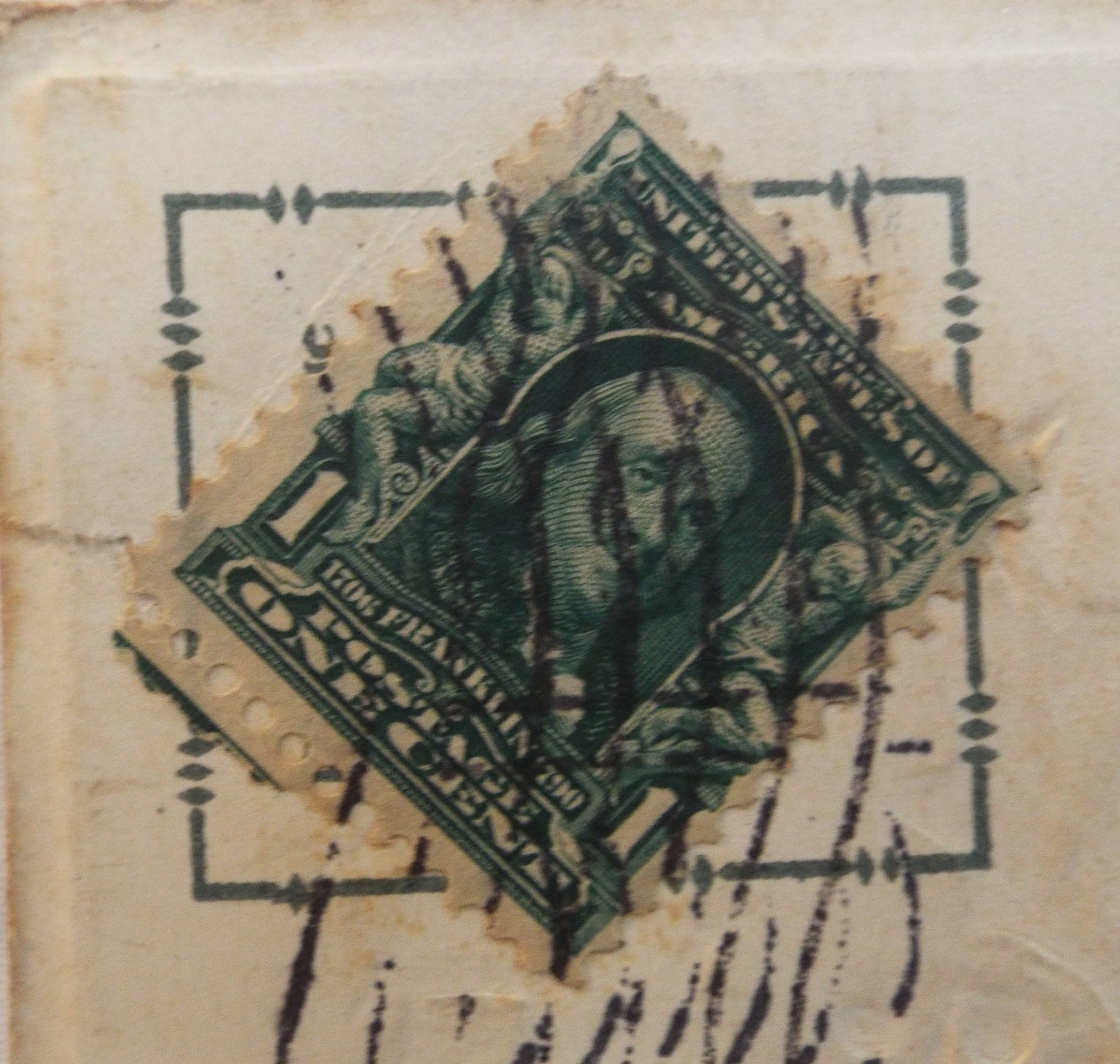 One Cent Benjamin Franklin Stamp. Vintage 1902-1903 - Etsy display picture 1