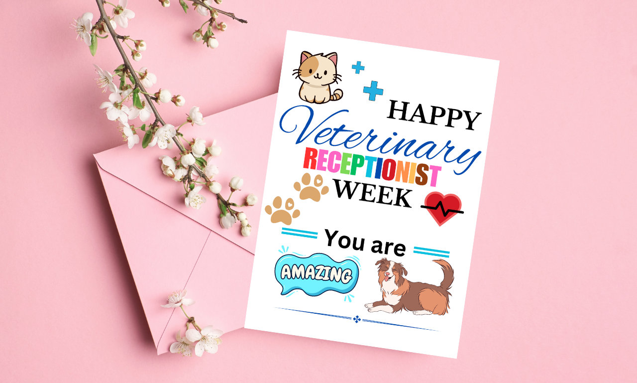 Happy Veterinary Receptionists Printable Thank You Card, Vet