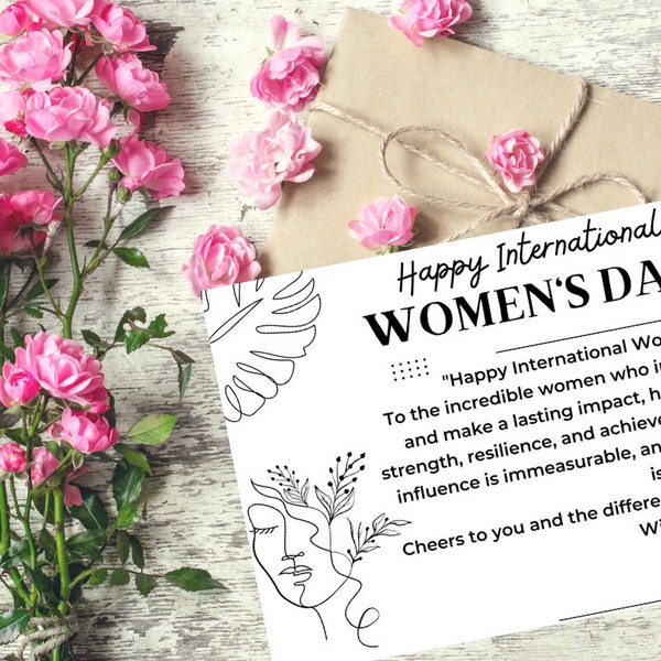 International Women's Day card, Embrace Equity Women's Card, Embrace Equity Women's Day, International Women's Day card, Printable cards