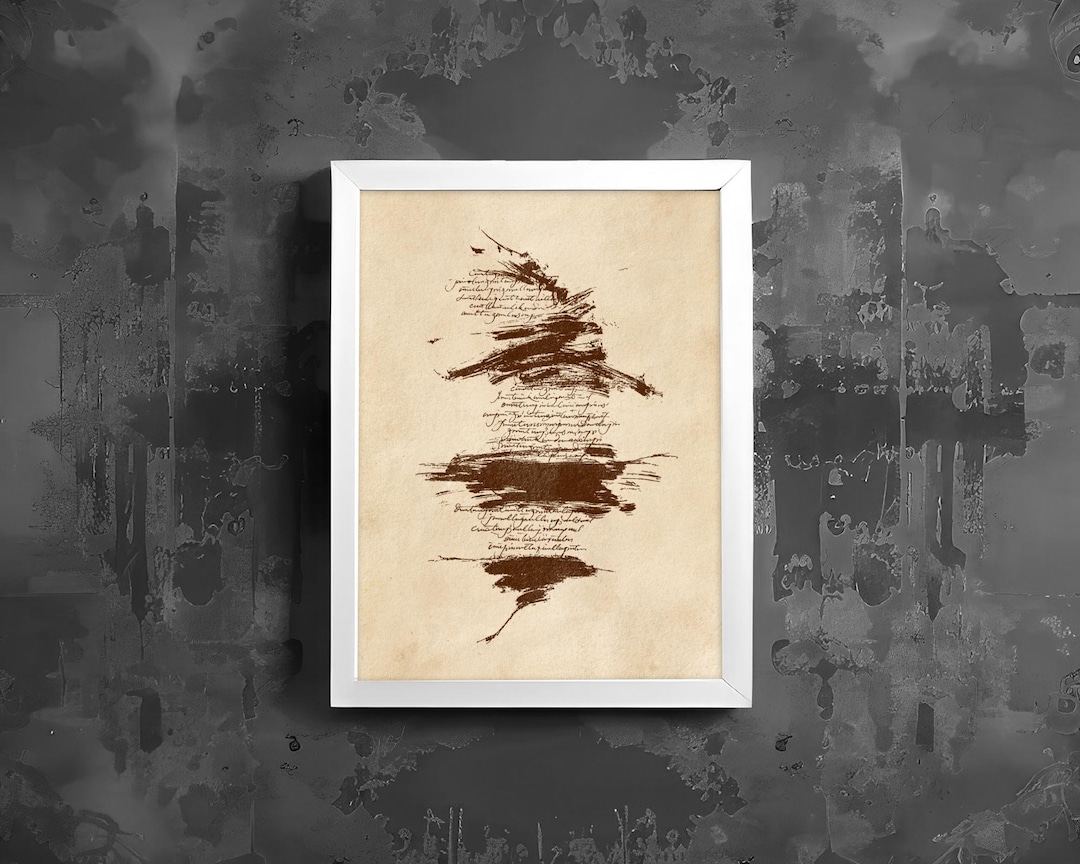 Vintage Ink Splatter Wall Art | Handwritten Calligraphy Art | Aesthetic ...