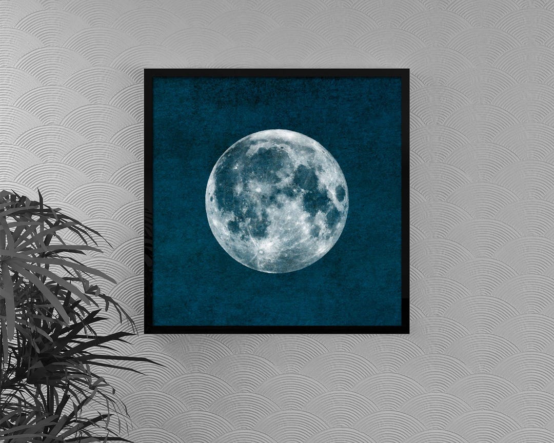 Full Moon Wall Art | Celestial Moon Art Print | Cosmic Home Decor ...
