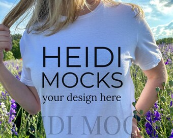 Gildan 64000 Mockup, Gildan white shirt mockup, T-shirt mockup, lifestyle mockup, Gildan white tee mock up, 64000 mockup, nature mockup