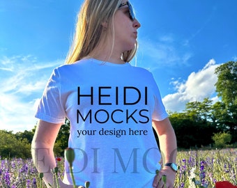 Gildan 64000 Mockup, Gildan white shirt mockup, T-shirt mockup, lifestyle mockup, Gildan white tee mock up, 64000 mockup, nature mockup