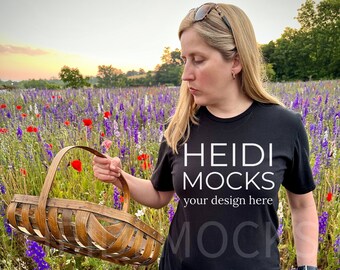 Gildan 64000 Mockup, Gildan black shirt mockup, T-shirt mockup, lifestyle mockup, Gildan black tee mock up, 64000 mockup, nature mockup,