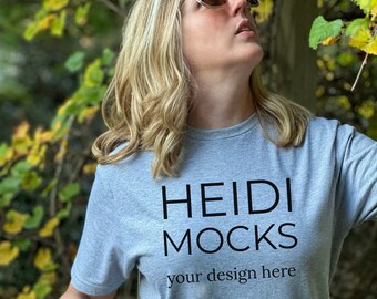 Gildan 64000 Mockup, Gildan sport grey shirt mockup, T-shirt mockup, model mockup, Gildan gray tee mock up, 64000 mockup, nature mockup