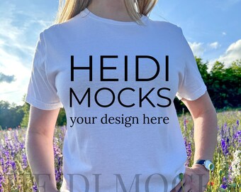 Gildan 64000 Mockup, Gildan white shirt mockup, T-shirt mockup, lifestyle mockup, Gildan white tee mock up, 64000 mockup, nature mockup