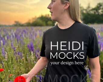 Gildan 64000 Mockup, Gildan black shirt mockup, T-shirt mockup, lifestyle mockup, Gildan black tee mock up, 64000 mockup, nature mockup,