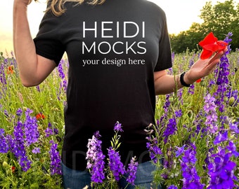 Gildan 64000 Mockup, Gildan black shirt mockup, T-shirt mockup, model mockup, Gildan black tee mock up, 64000 mockup, nature mockup, summer