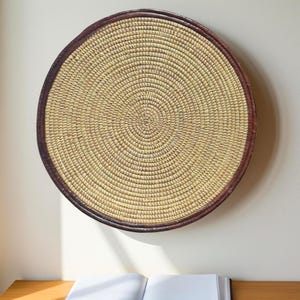 Handwoven XL Senegalese Round Flat Basket for Wall, Ortoman Cover, Center Piece