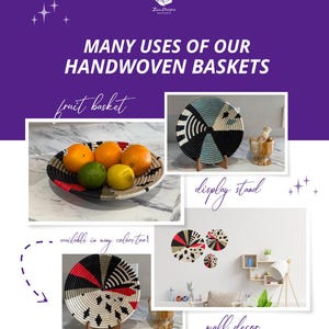 Natural, Black and Banana Leaves Abstract Raffia Wall Hanging Decor Plate Mat - Various Sizes image 6