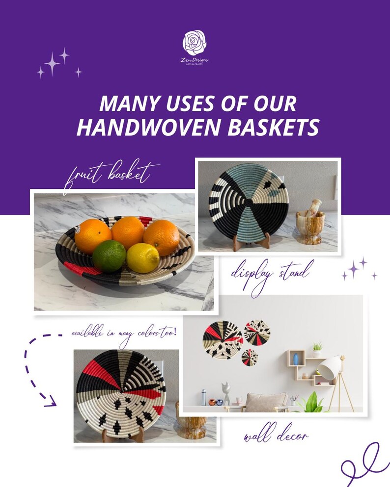 Natural, Black and Banana Leaves Abstract Raffia Wall Hanging Decor Plate Mat - Various Sizes image 6