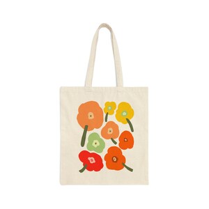 Sommerblumen Baumwolle Canvas Einkaufstasche