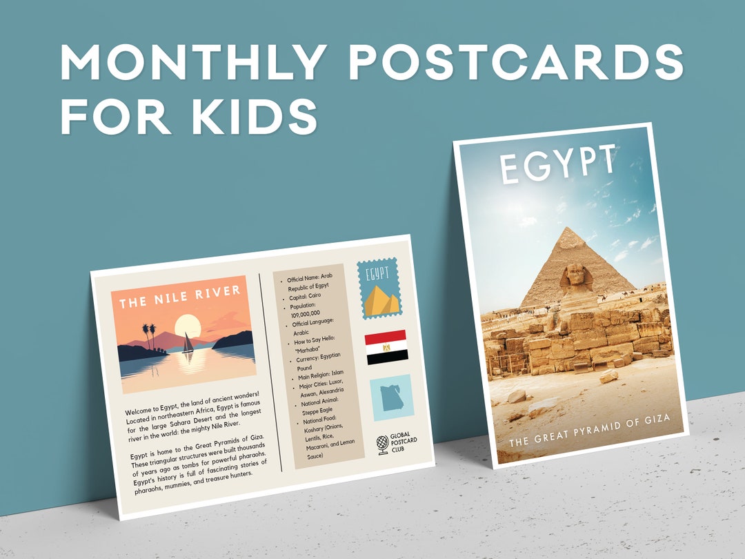 Monthly Postcards From Around the World for Kids Etsy