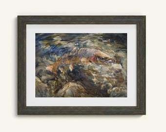 Trout Fishing Digital Art Cutthroat Trout with Beetle Fly Printable Digital Download Wall Art Outdoors Décor Rustic Wall Art Fly Fishing PNG