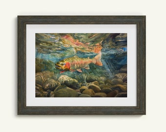 Trout Fishing Digital Art High Country Cutthroat Trout Printable Digital Download Wall Art Outdoors Décor Rustic Wall Art Fly Fishing PNG