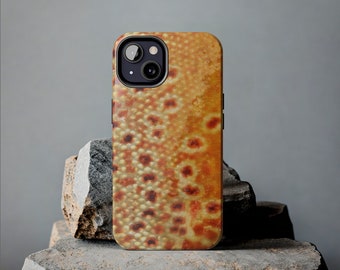iPhone Phone Case Fishing Brown Trout iPhone 14 iPhone 13 iPhone 12 iPhone 11 iPhone X iPhone 8 Phone Case, Fishing, Fly Fishing Phone Case