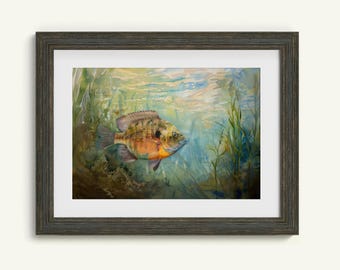 Bluegill Fishing Digital Art Bundle Printable Digital Download Wall Art Outdoors Aesthetic Décor Fly Fishing PNG Country Décor Sunfish PNG