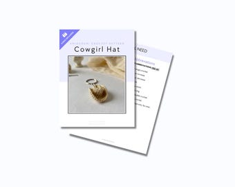 PATTERN: Cowgirl Hat | Crochet Cowgirl Hat | Crochet Cowboy Hat | Amigurumi Cowboy Hat | Crochet Country Fan Keychains | Crochet Gifts