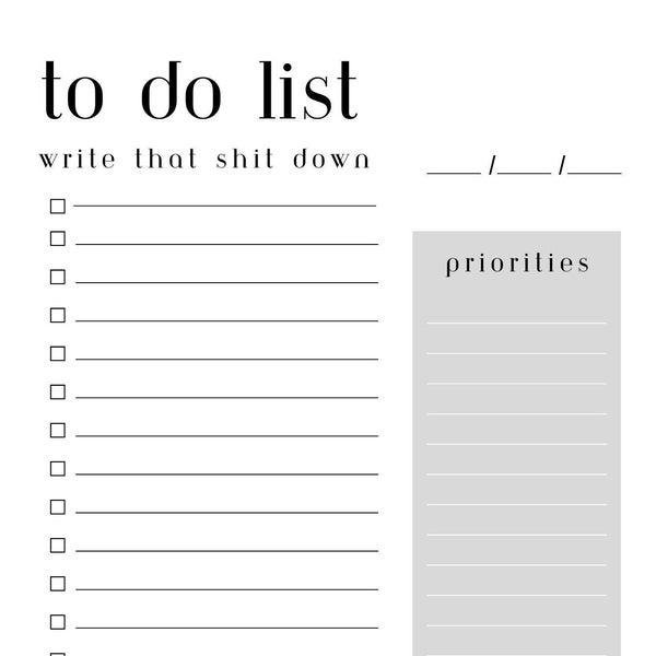 Minimalist 'Stating The Obvious' To-Do List