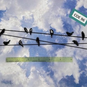 COE 96 Fused Glass Bird on a Wire Enhancements, Oceanside Glass,  (10 piece variety pack)