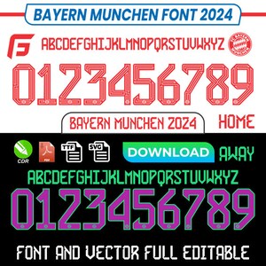 Font Vector Jersey Bayern Munich 2024 pdf, ttf, cdr, svg