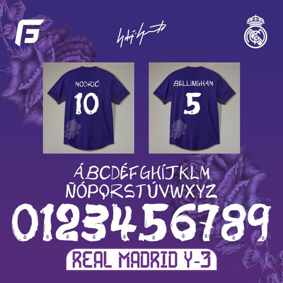 Real Madrid font 2024 Y3 / VECTOR Cdr, Pdf, TTF. Etsy España