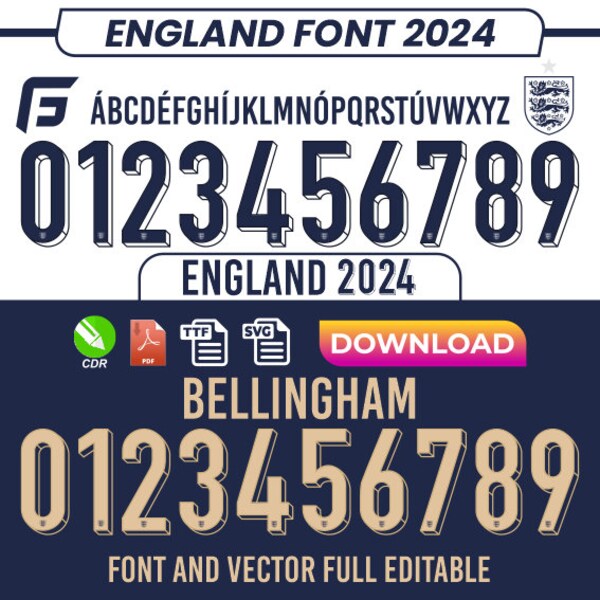 Police Angleterre 2024 EURO CUP VECTOR pdf, ttf, cdr, svg