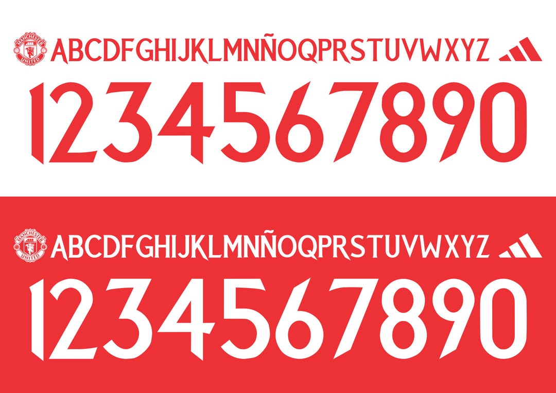 Manchester United Font 2023-2024 FONT VECTOR Pdf, Ttf, Otf. - Etsy ...