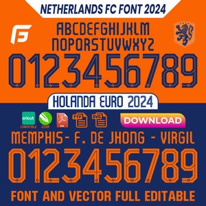 Netherlands Euro Font jersey 2024 VECTOR pdf, ttf, cdr, svg